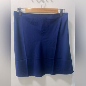 J. Crew Deep Blue Satin Skirt size M worn once